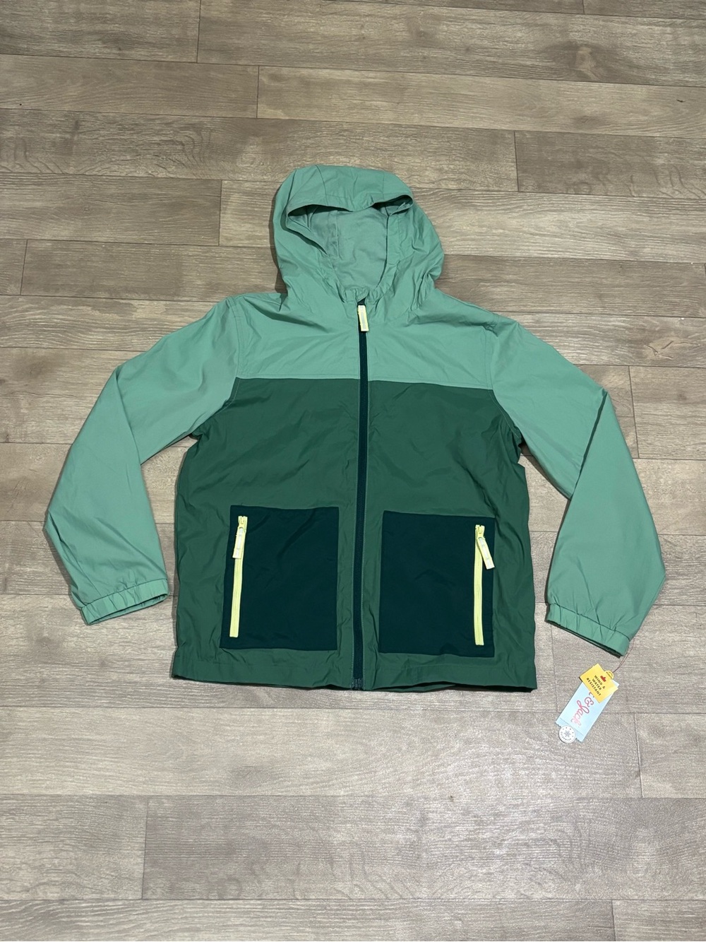 Cat & Jack Boys' Colorblock Windbreaker Jacket Green Size L(10-12) - Picture 2 of 11